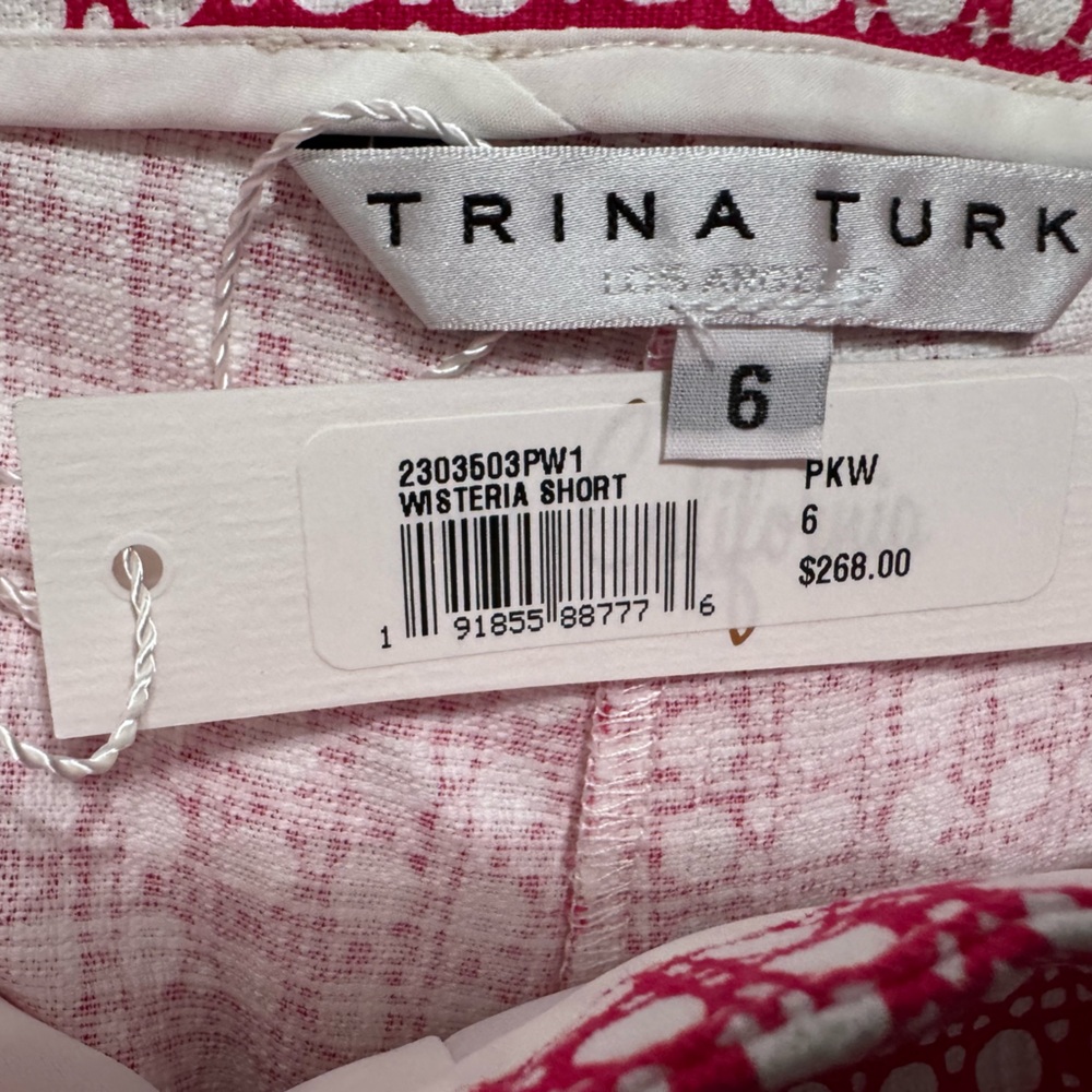 NWT Trina Turk Wisteria Short High Waist Pink Patterned - Picture 7 of 8